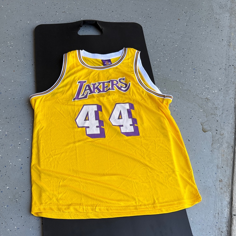 Lakers Yellow Basketball Jersey West 44